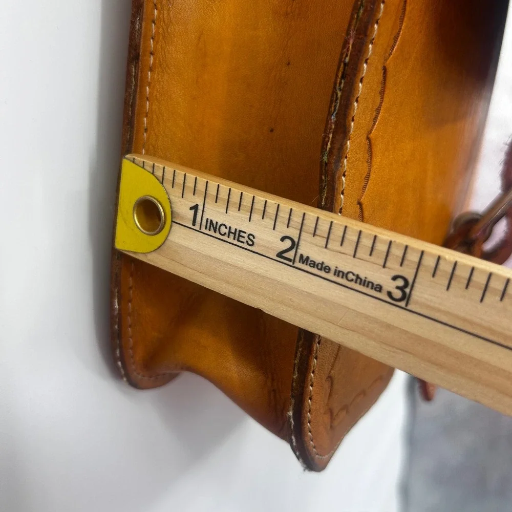 Hand Tooled‎ Leather Crossbody Messenger Bag Rustic Boho Vintage Style